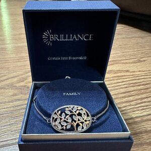 **Swarovski crystals** Two Tone Adjustable Bracelet with Swarovski Crystals